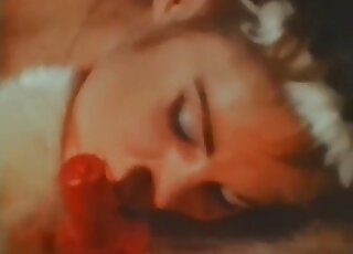 Blonde lady with a tight hole is ready to lick dog dick and ride too